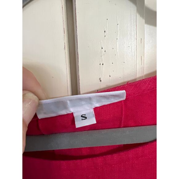 Bryn Walker size small dark pink linen dress tunic bell sleeves - Picture 4 of 5